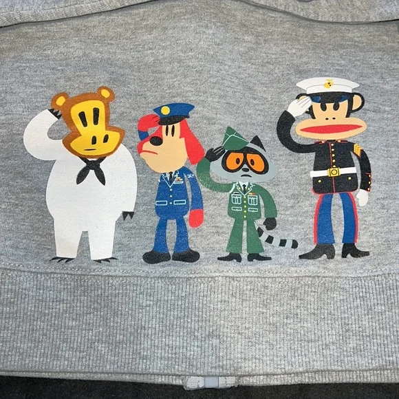 Paul Frank Kid Boy Youth Gray Zip Up Sweater Hoodie - Picture 6 of 6